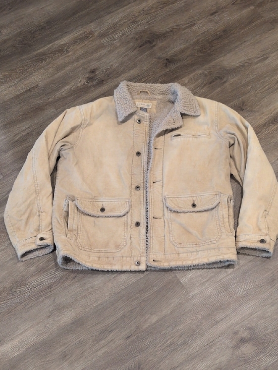 urban pipeline Other - Vintage Y2K Worn Urban Pipeline Up Khaki Tan Corduroy Sherpa Men's Medium Coat